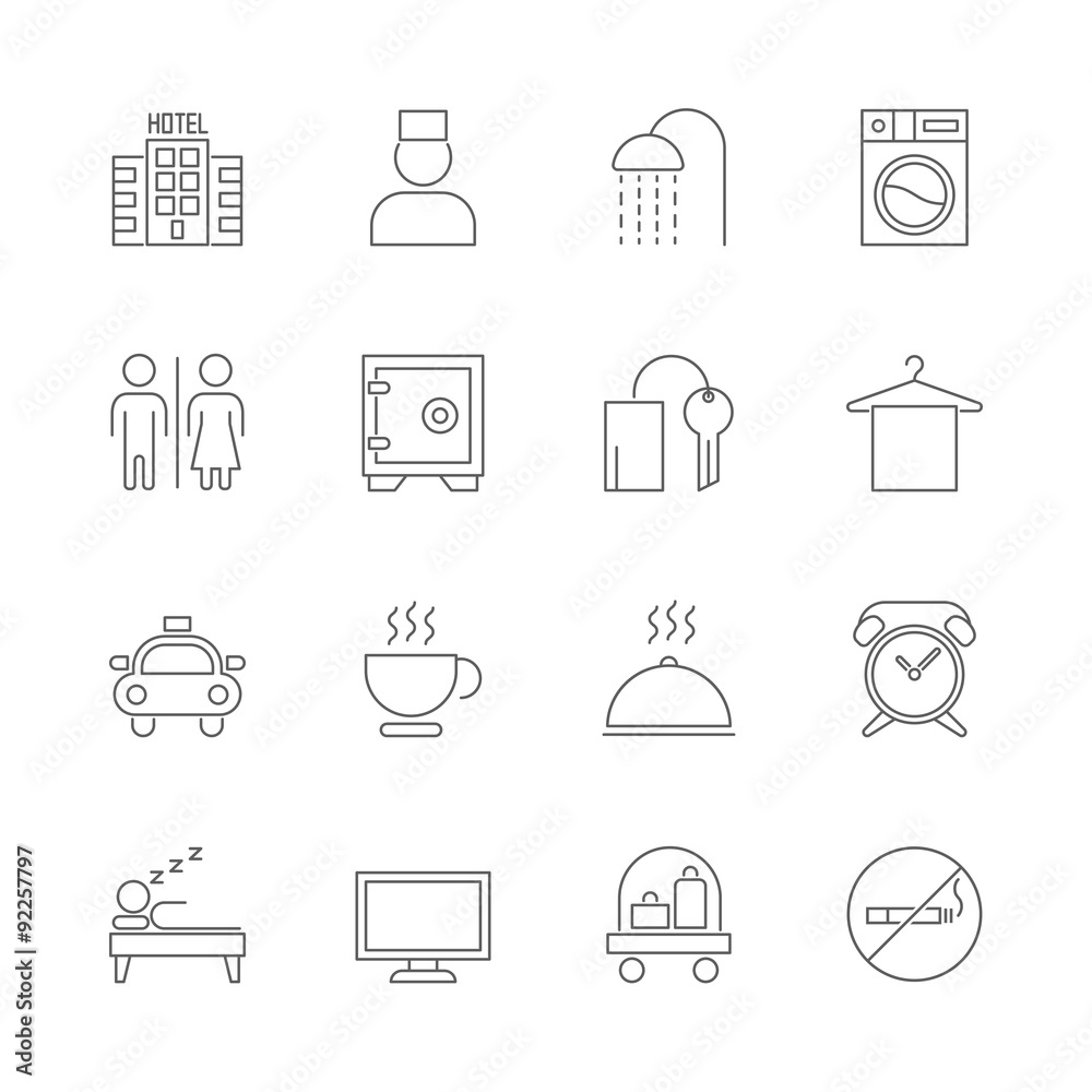 hotel icons set hotel icons set