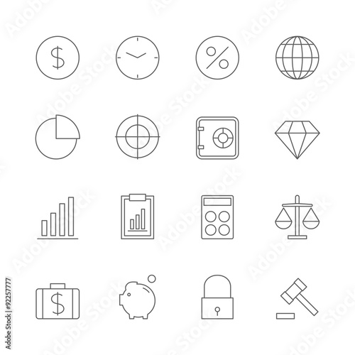 finance icons set