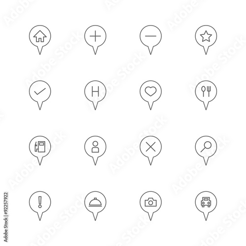 map pin location icons set