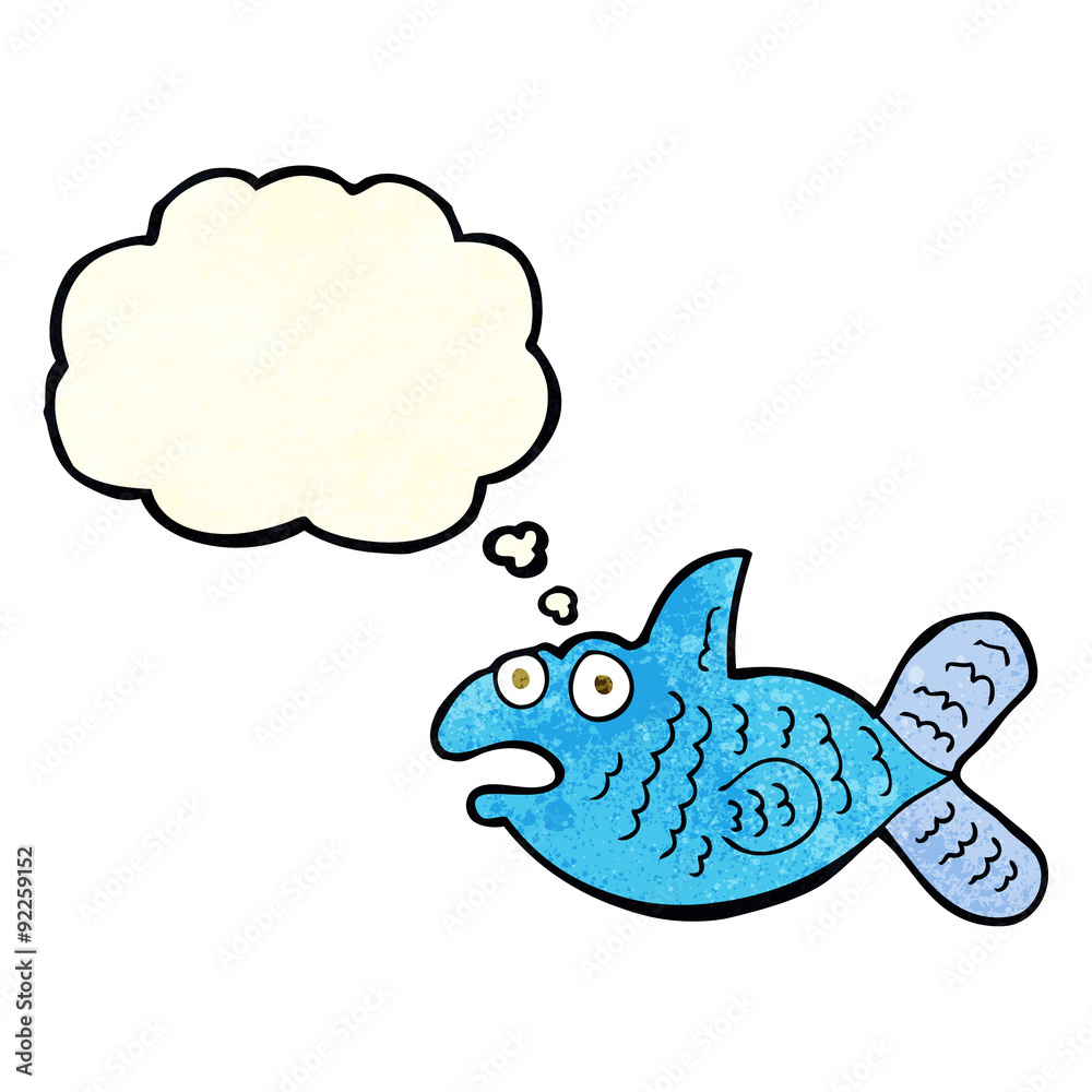 Fototapeta premium cartoon fish with thought bubble