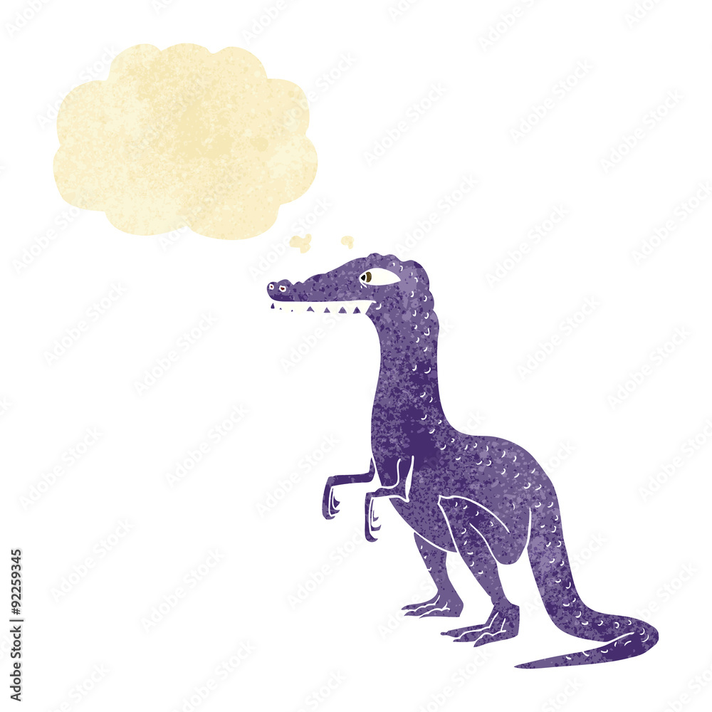Fototapeta premium cartoon dinosaur with thought bubble