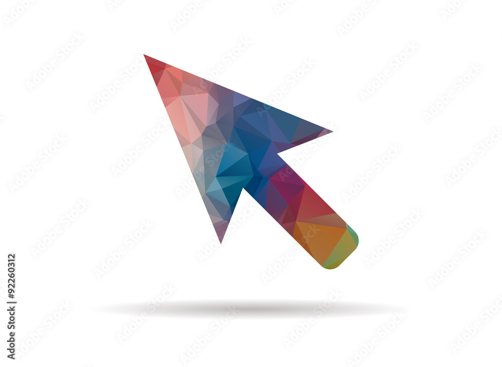 low poly colorful mouse pointer low poly colorful mouse pointer