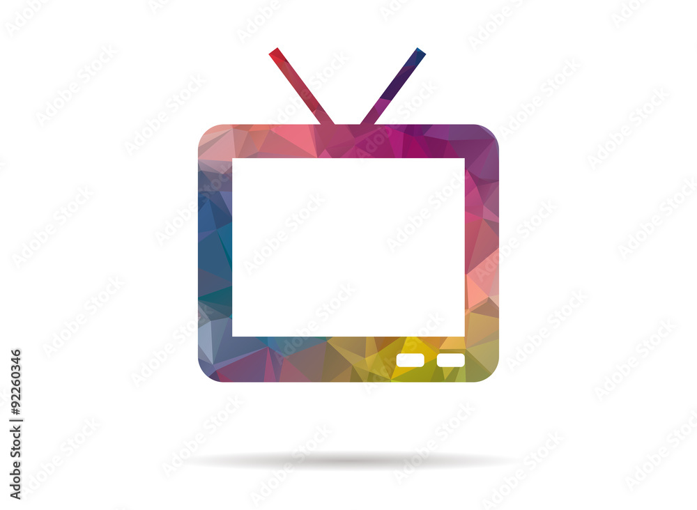 low poly colorful television icon low poly colorful television icon