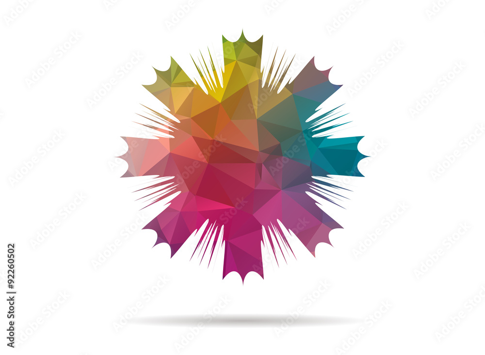 low poly icon abstract colorful eight peaks