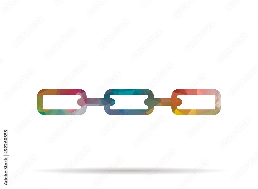 low poly icon colorful chains low poly icon colorful chains