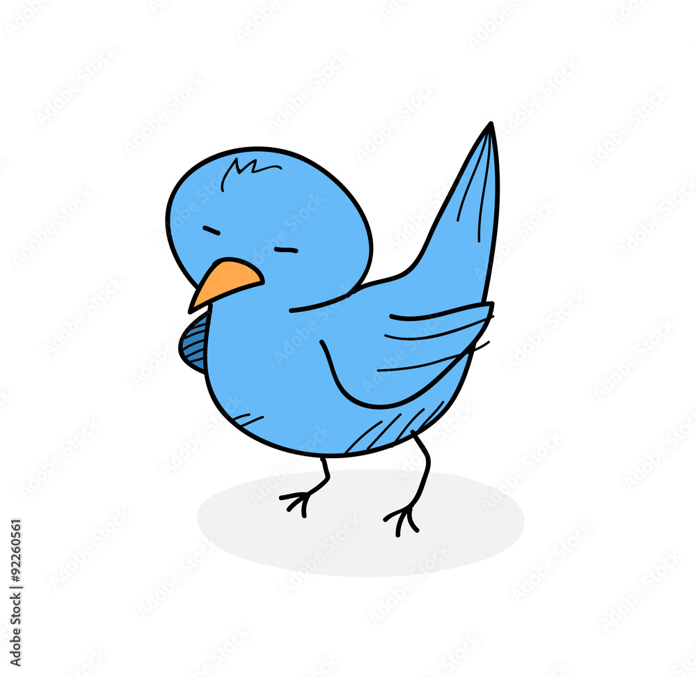 Blue Bird, a hand drawn vector illustration of a blue bird, the blue bird and the shadow under it are on separate groups for easy editing. Blue Bird, a hand drawn vector illustration of a blue bird, the blue bird and the shadow under it are on separate groups for easy editing.