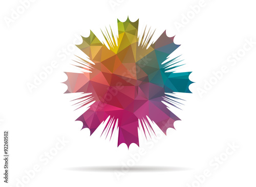 low poly icon abstract colorful eight peaks