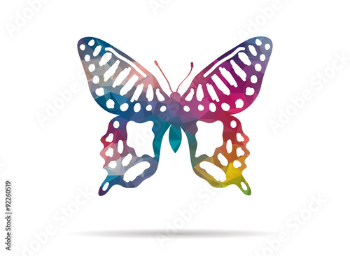 low poly icon colorful abstract butterfly