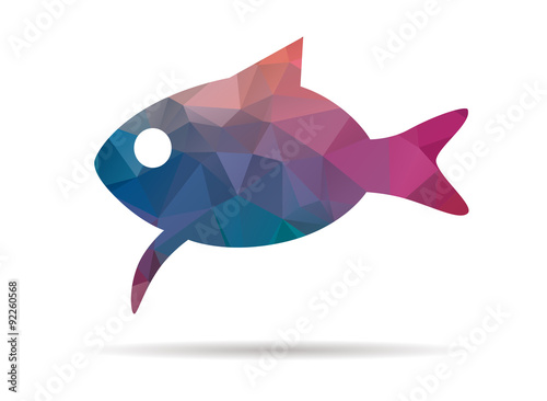 low poly icon colorful fish