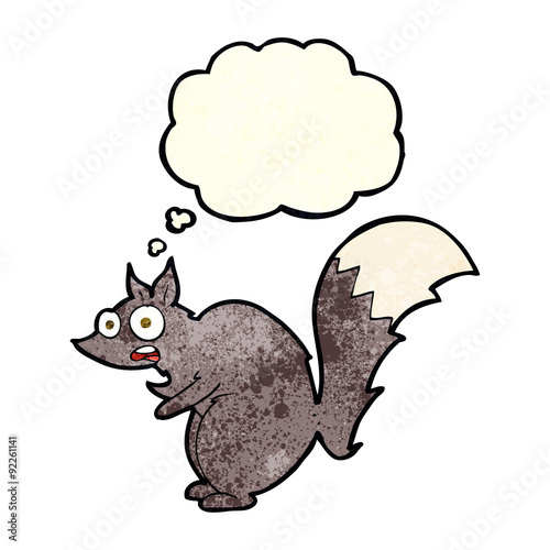 funny startled squirrel cartoon with thought bubble
