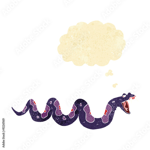 cartoon poisonous snake with thought bubble