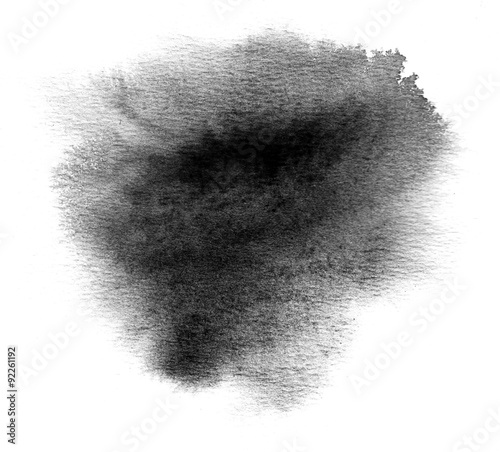 Black watercolor stain with blotch and brush stroke