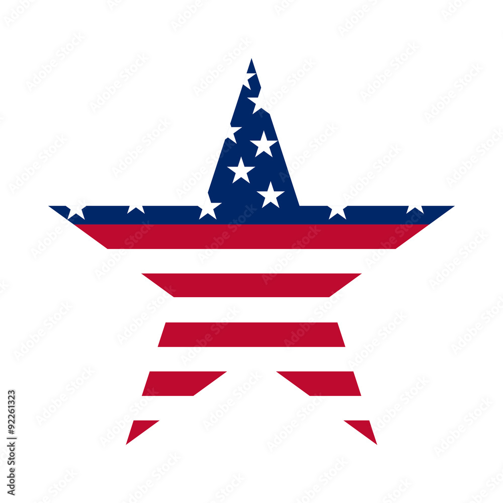 USA flag in star shape. Vector illustration. Eps 10