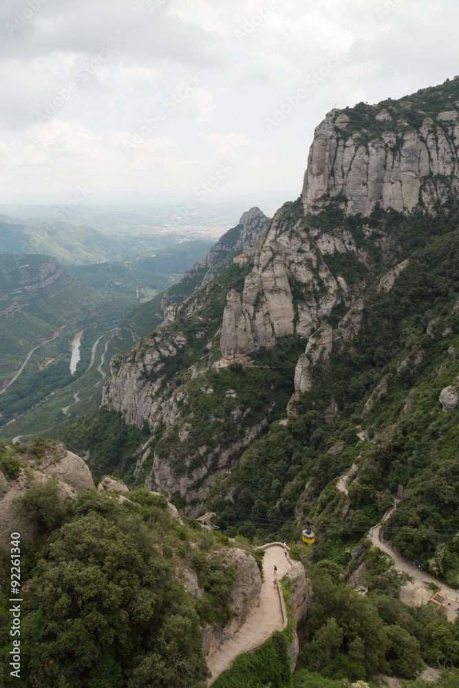 View of the countryside from Montserrat, Spain