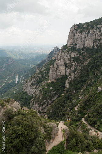 View of the countryside from Montserrat, Spain