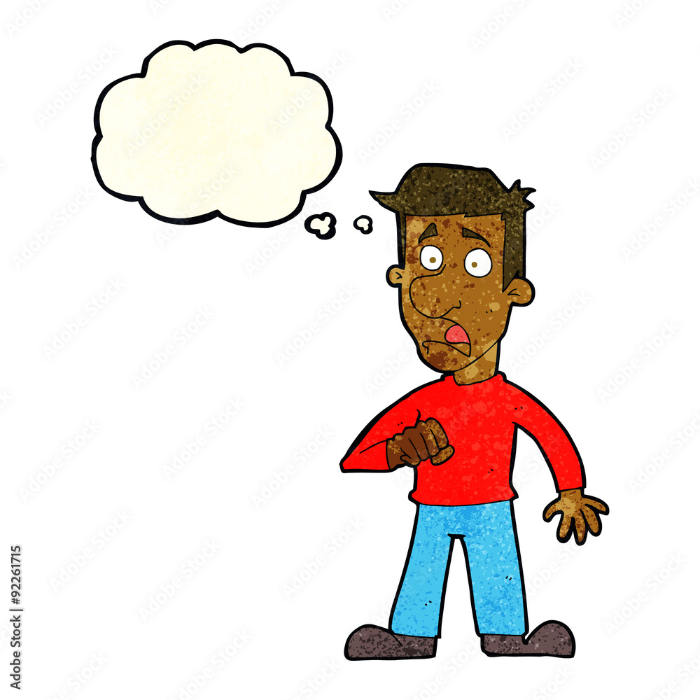 cartoon shocked man with thought bubble cartoon shocked man with thought bubble