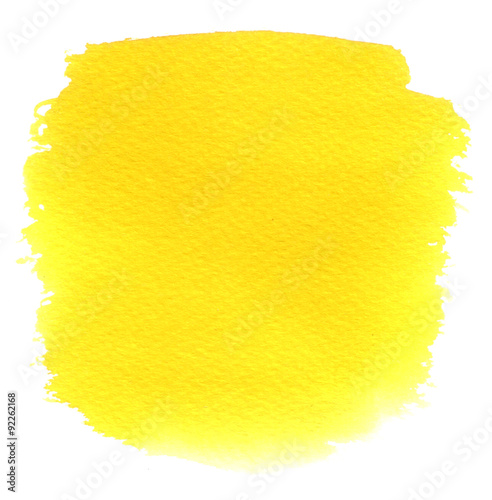 Abstract yellow watercolor shape