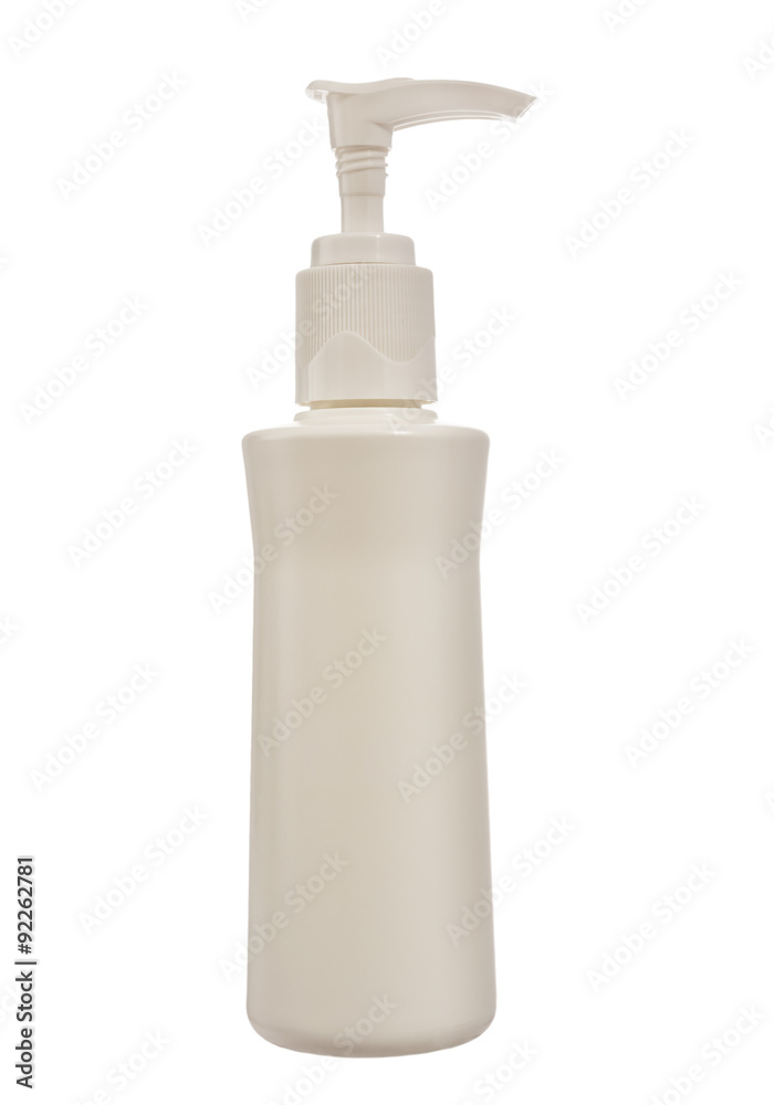 Plastic bottle of skin care product isolated, Clipping path Plastic bottle of skin care product isolated, Clipping path