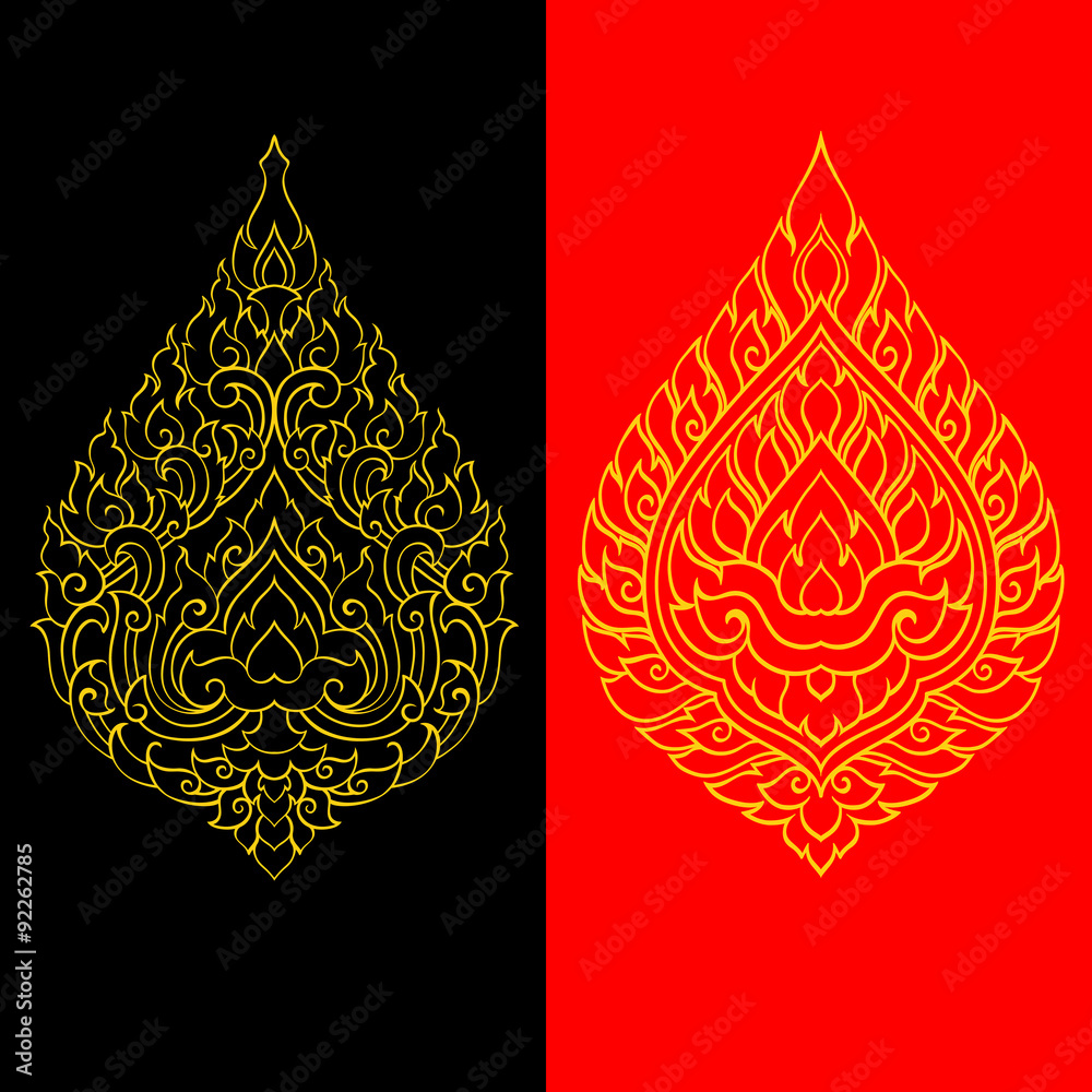 Obraz premium Line thai art pattern design