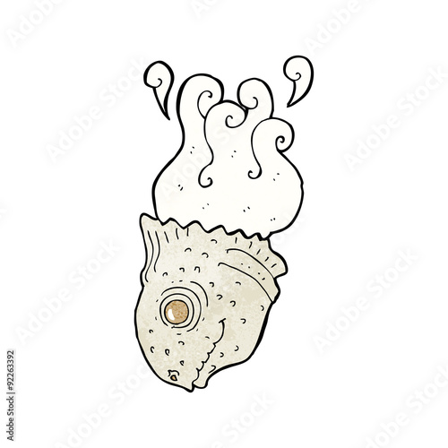 cartoon old fish head