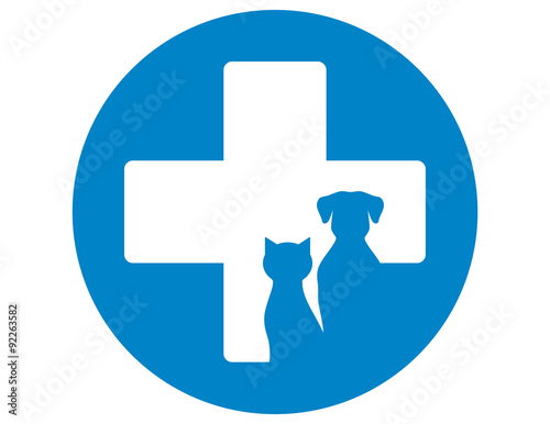 blue veterinary icon with pets