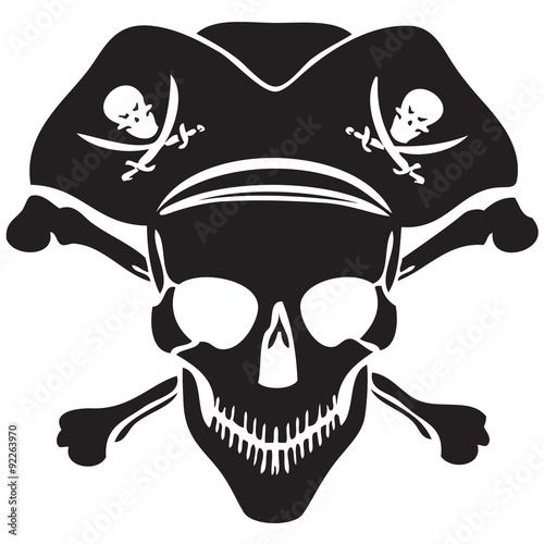 Pirate symbol Jolly Roger skull-vector
