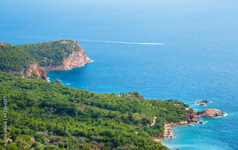 The picturesque panorama of the Adriatic coast near the town Sve