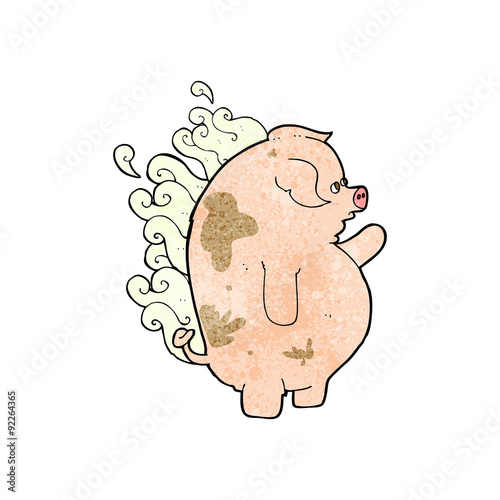 cartoon fat smelly pig