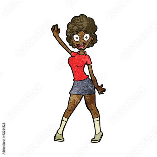 cartoon woman dancing
