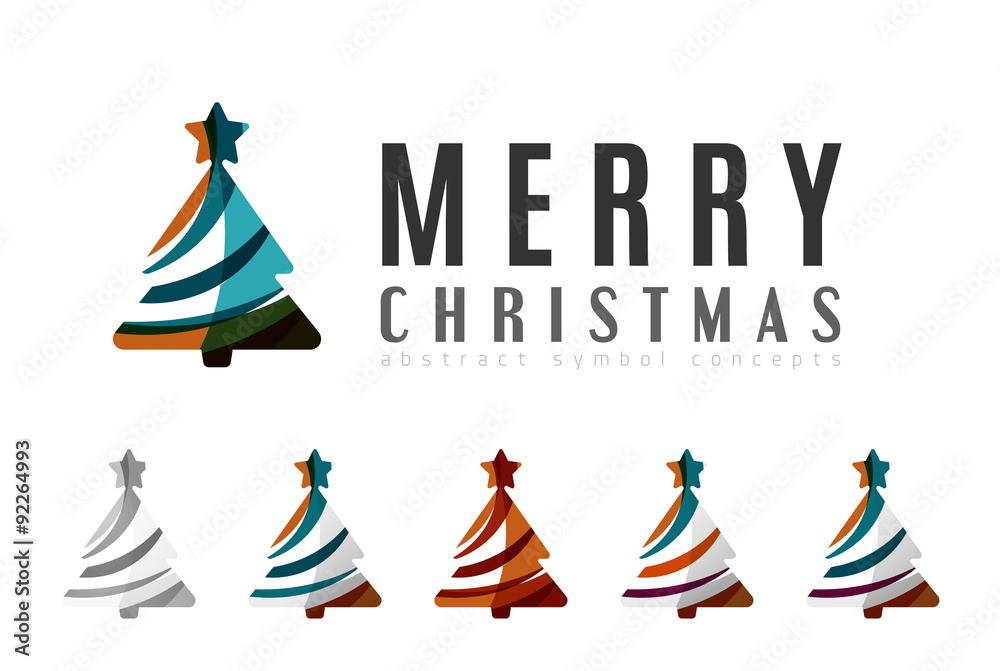 Set of abstract Christmas Tree Icons, business logo concepts Set of abstract Christmas Tree Icons, business logo concepts