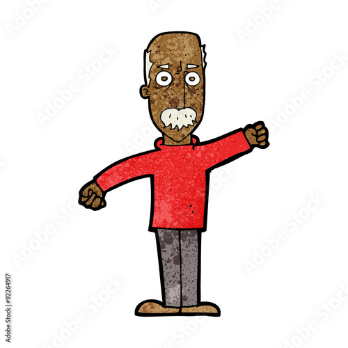cartoon angry old man