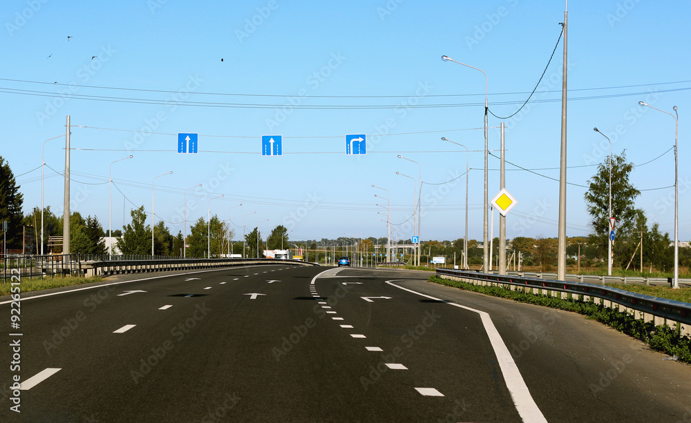 Fototapeta premium road route marking trees
