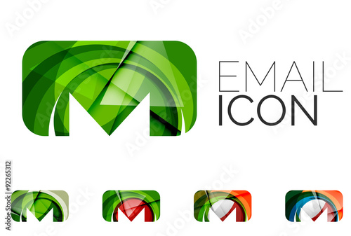 Set of abstract email icon, business logotype concepts, clean