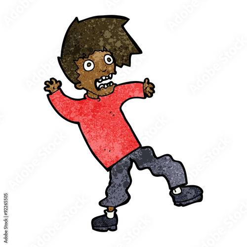 cartoon terrified man