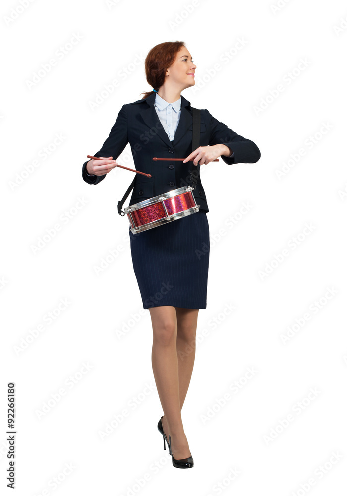 Fototapeta premium Woman playing drums