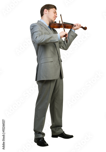 Obraz na płótnie Businessman playing violin w salonie