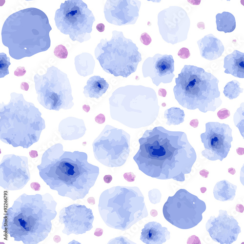 Blue and Pink Watercolor Spots Pattern
