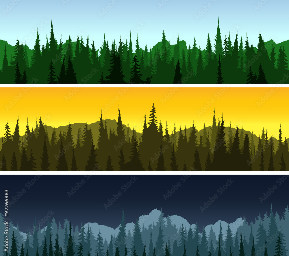 Obraz premium Forest panorama set