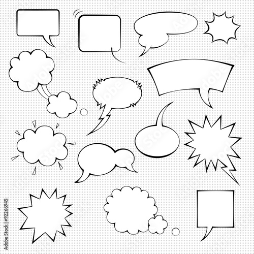 Comic speech bubble set