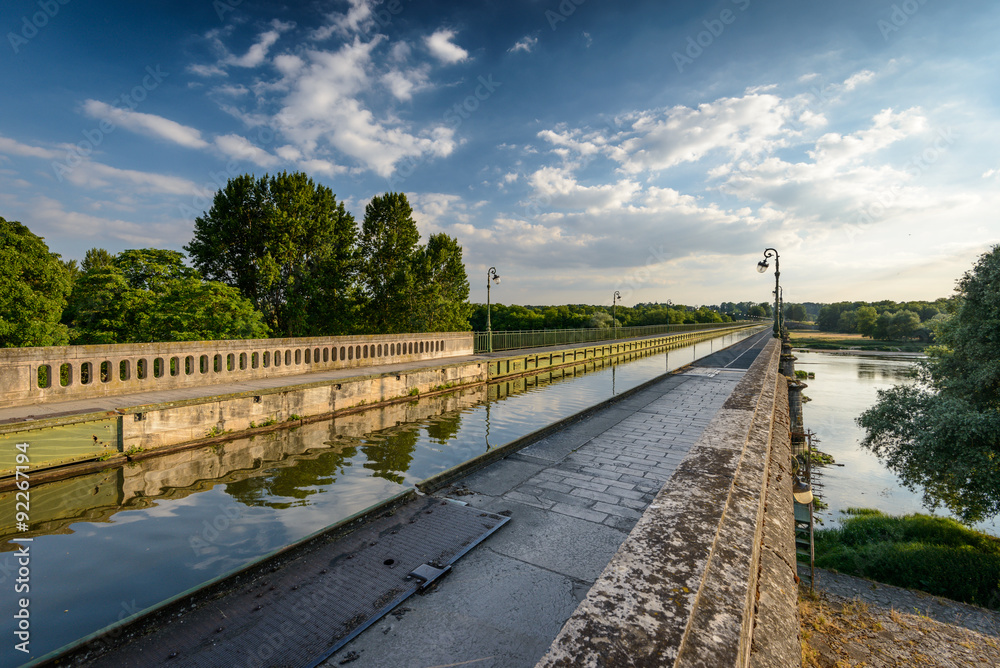 Briare, France, Bridge-canal intersection with Loire river