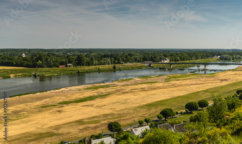 Summer landscape with Loire river  France.
