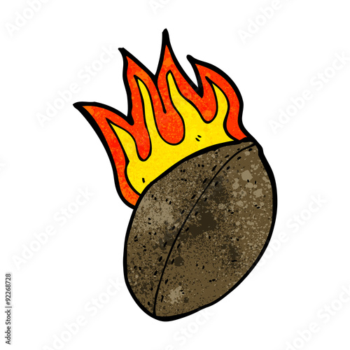 cartoon flaming football