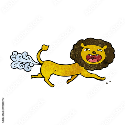 Fototapeta Naklejka Na Ścianę i Meble -  cartoon farting lion