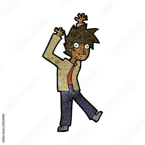 cartoon excited boy