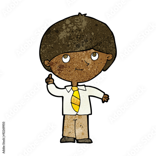 cartoon boy with idea