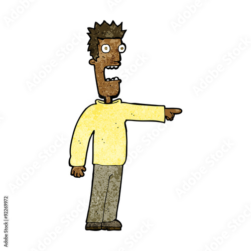 cartoon terrified man