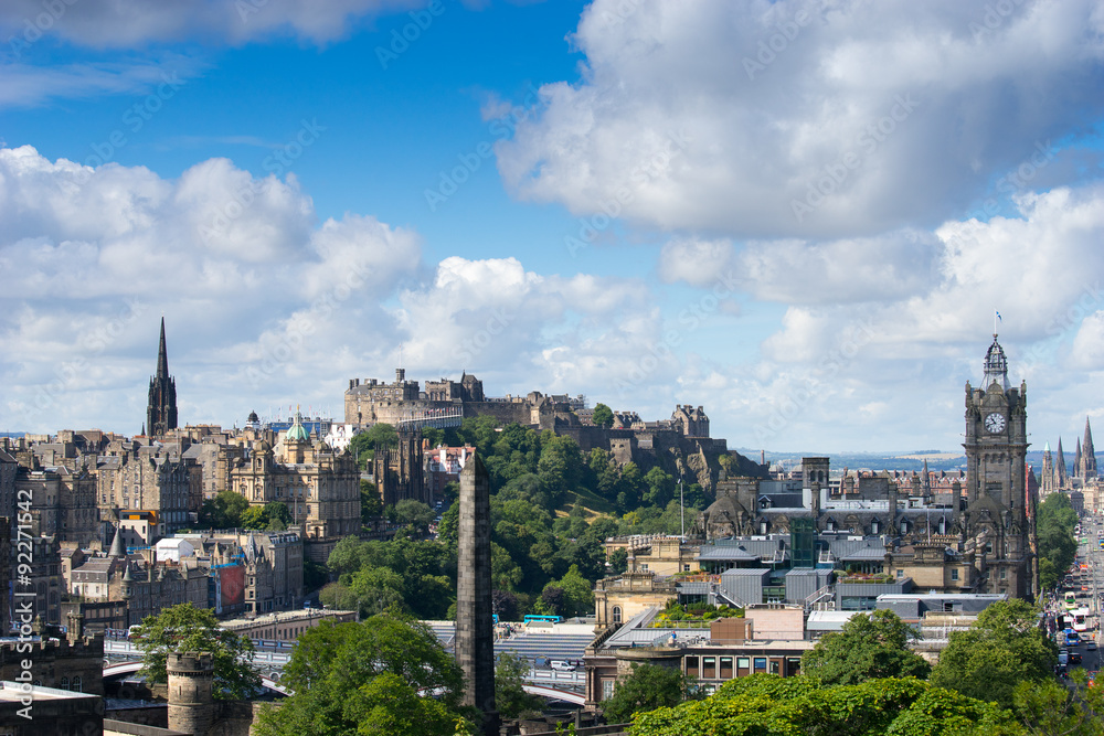 Edinburgh city from Calton Hill, Scotland, uk,