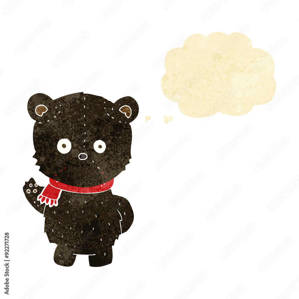 cute cartoon black bear with thought bubble cute cartoon black bear with thought bubble