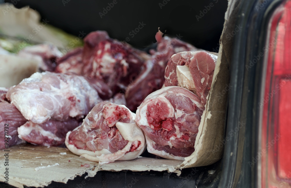 Raw Meat In Car Trunk
