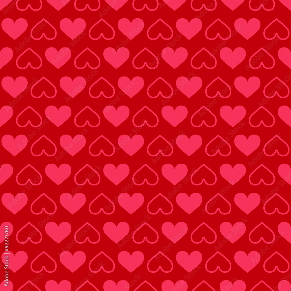 Seamless pattern with hearts Valentine's Day